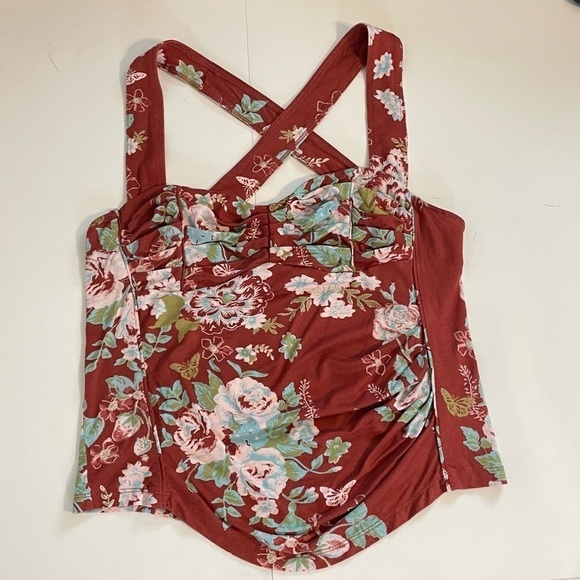 Free People Ginger Snap Top in Rust Criss Cross Strappy OB1669468 Size Medium - Picture 2 of 11
